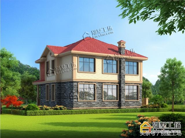 12.6x12.2二層簡歐小別墅設計圖，造價30萬以內。