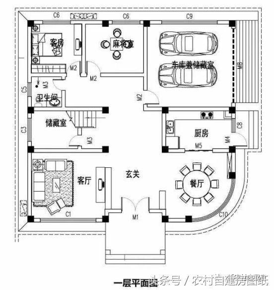 13.2x12.8米三層獨棟簡歐式別墅設計圖，帶屋頂花園+車庫，你確定你不來一套嗎？