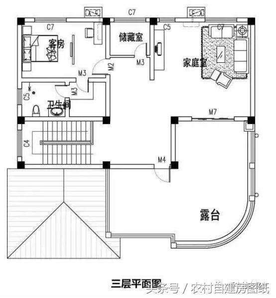 13.2x12.8米三層獨棟簡歐式別墅設計圖，帶屋頂花園+車庫，你確定你不來一套嗎？