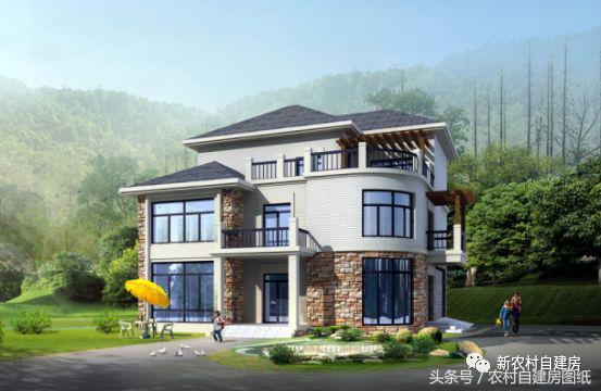 13.2x12.8米三層獨棟簡歐式別墅設計圖，帶屋頂花園+車庫，你確定你不來一套嗎？