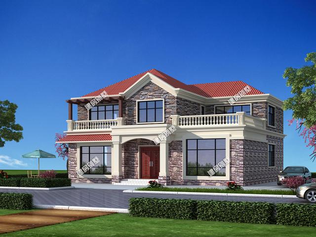 16.14x15.64米農村二層別墅設計圖，外觀看著舒服、布局住著坦然，很令人向往的鄉村住宅。