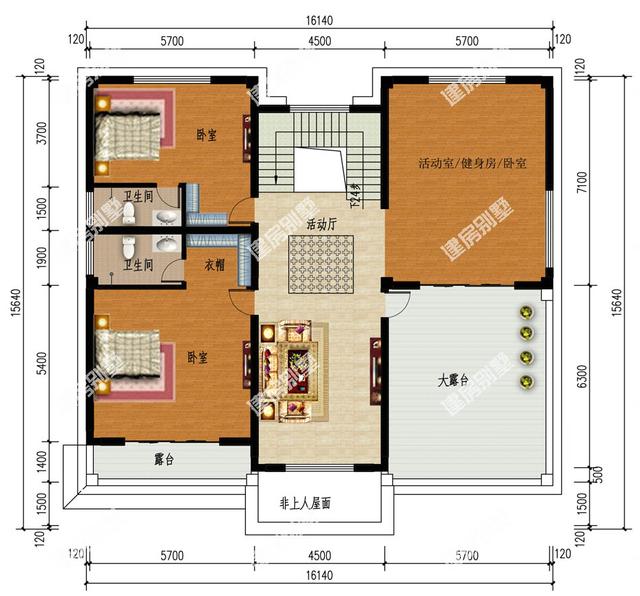 16.14x15.64米農村二層別墅設計圖，外觀看著舒服、布局住著坦然，很令人向往的鄉村住宅。