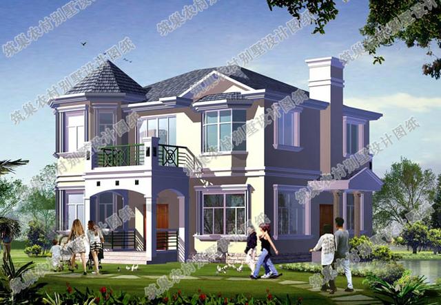 12×11米二層別墅設計圖，帶棋牌室+套間+書房，施工難度高，造價30萬以內。