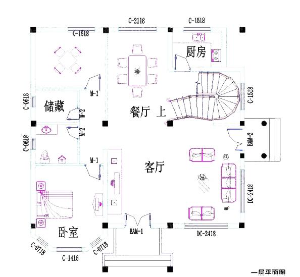 12×11米二層別墅設計圖，帶棋牌室+套間+書房，施工難度高，造價30萬以內。