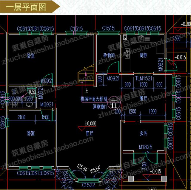 13×11米二層別墅設計圖，帶挑空客廳，戶型十分漂亮，造價25萬。