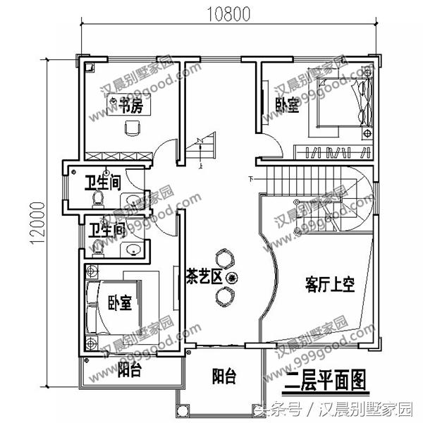 10.8X12米三層別墅設計圖，精致典雅，經濟實用，造價30萬。