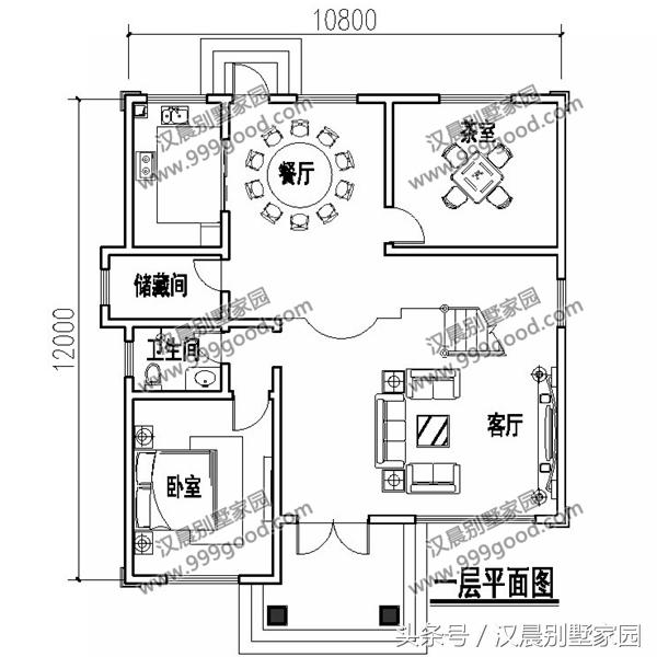 10.8X12米三層別墅設計圖，精致典雅，經濟實用，造價30萬。