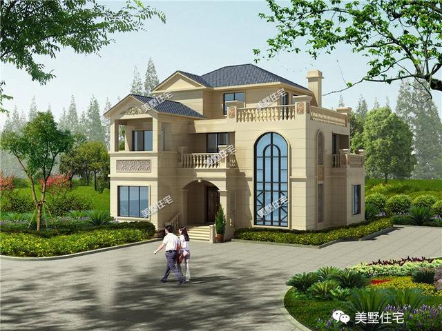 14X11米三層歐式別墅設計圖，主體造價約24-31萬，這樣簡單的三層別墅你們喜歡嗎？