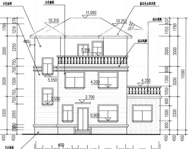 三層歐式中樓輕鋼別墅設計圖，帶車庫+屋頂花園，非常實用。
