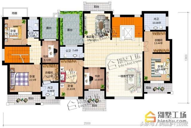 25.5X13.8米三層別墅設計圖，豪華大氣，土豪都喜歡這樣的。