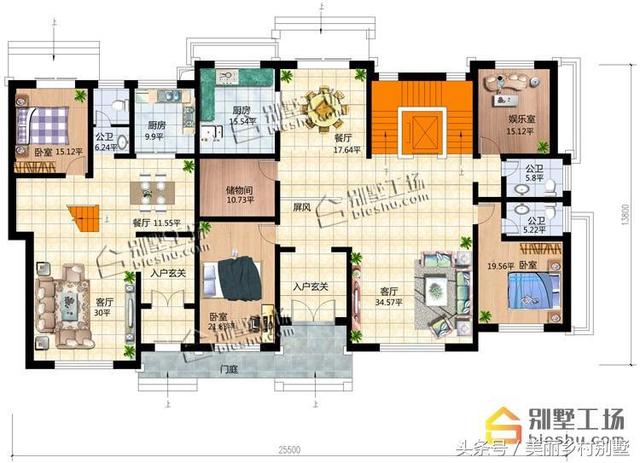 25.5X13.8米三層別墅設計圖，豪華大氣，土豪都喜歡這樣的。