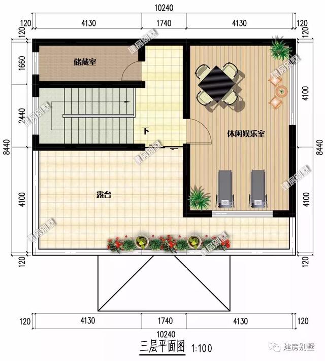 10.2×8.4米三層農村別墅設計圖，外觀簡約自然，室內實用大氣，造價25萬以內。
