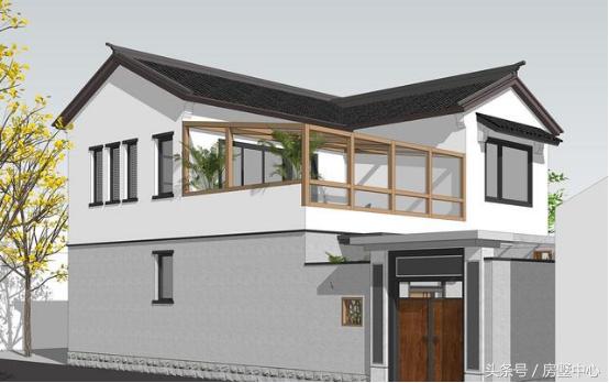 二層中式別墅設(shè)計圖，菜園陽光房應(yīng)有盡有，造價27萬，給父母養(yǎng)老必選的一套。