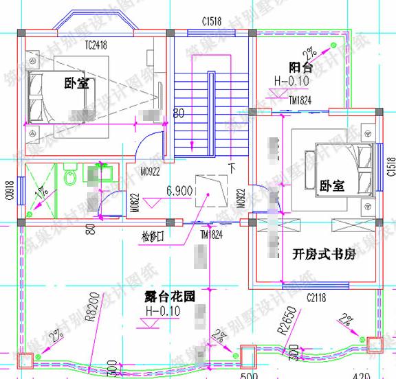 11×12米三層簡約別墅設計圖，帶復式挑空大客廳，造價30萬以內。