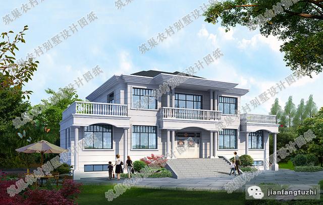 21米x11米二層別墅設(shè)計圖，帶地下室，造價60萬。