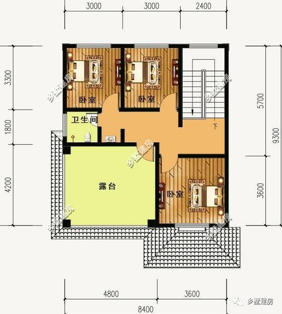 12米X10米三層別墅設計圖，戶型方正外型美觀，這么完美的農村別墅，你不打算來一套嗎？