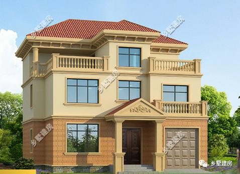 12X10米三層別墅設計圖，大氣時尚，你家的宅基地合適嗎？不如回家也建一棟？