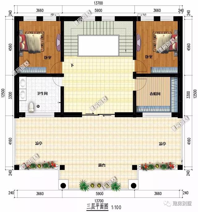 占地171平的三層別墅設計圖，帶大堂屋，確認過眼神，是父母們喜歡的類型。
