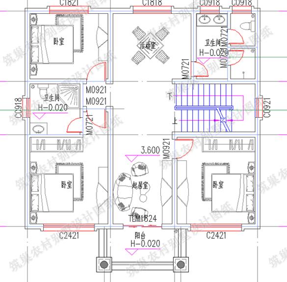 11×10米三層別墅設計圖，帶涼亭+落地窗，外觀簡單大氣，造價30萬。