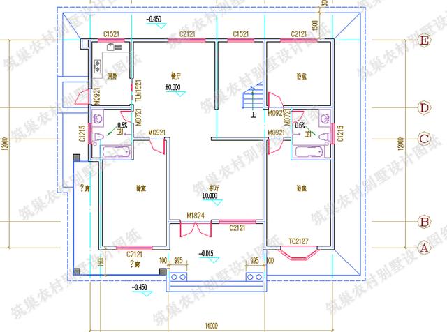 14×12米二層農村自建房，簡約大氣，2廳8臥，滿足農村三四代同堂住房需求！