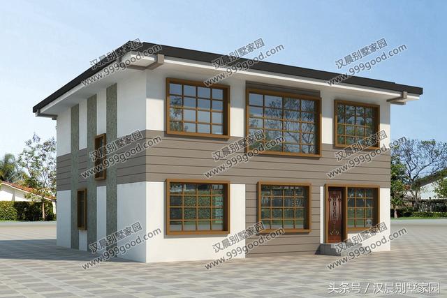 二層平頂小別墅設(shè)計圖，帶土灶+現(xiàn)代雙廚房，最適合偏冷的農(nóng)村地區(qū)自建。