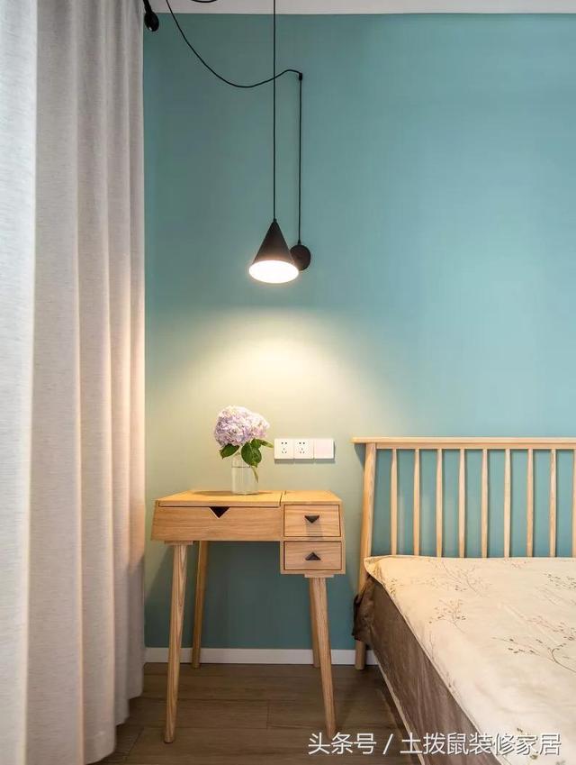 132㎡婚房北歐+日式混搭風裝修，高顏值，臥室的配色特特別美。