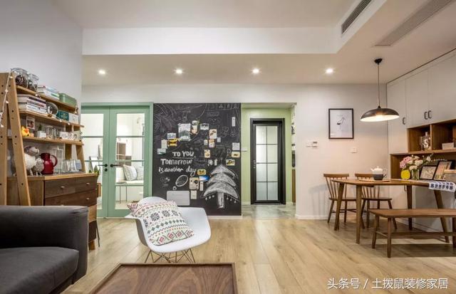 132㎡婚房北歐+日式混搭風裝修，高顏值，臥室的配色特特別美。