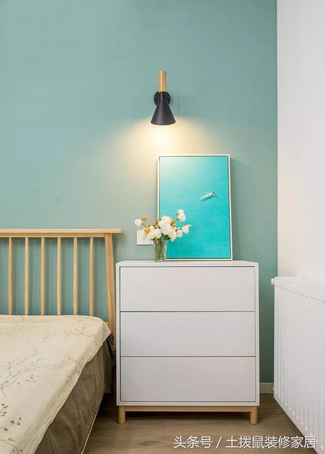 132㎡婚房北歐+日式混搭風裝修，高顏值，臥室的配色特特別美。