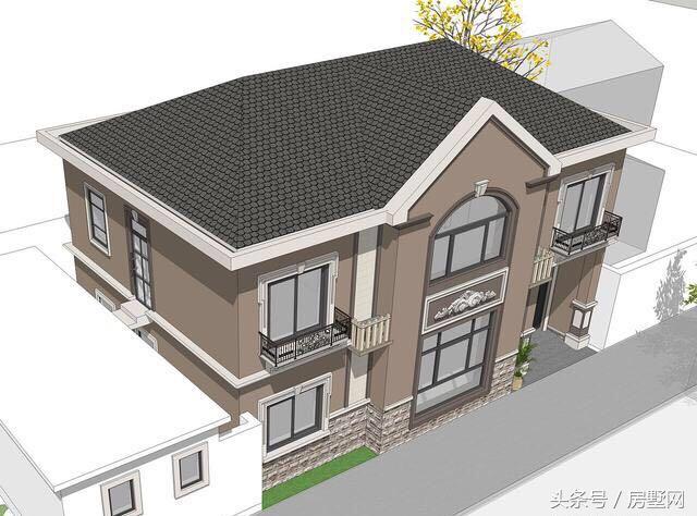 占地117.5㎡的二層簡歐別墅設計圖，造價35萬，在農村就能建一套。