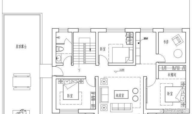 占地117.5㎡的二層簡歐別墅設計圖，造價35萬，在農村就能建一套。