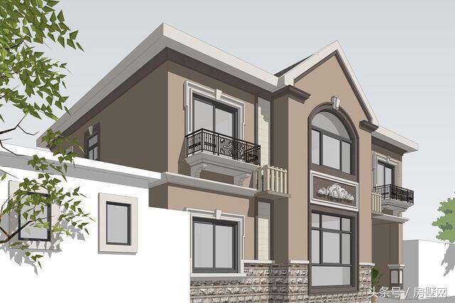 占地117.5㎡的二層簡歐別墅設計圖，造價35萬，在農村就能建一套。