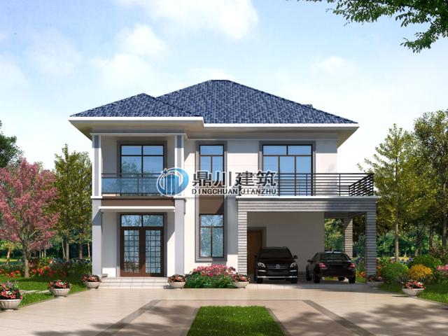 12×11米二層歐式別墅設(shè)計圖，帶車庫，簡約式比歐式更有范兒！