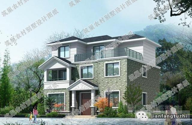 11.5米×10.1米三層農村自建房，戶型簡約大氣，帶有堂屋+烤火間+套間