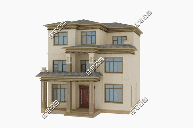 10.1X10.5米三層簡歐式別墅設計圖，精致又好看。