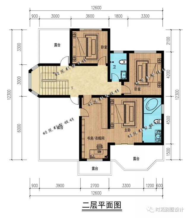 12x12米二層獨棟歐式別墅設計圖，帶車庫，空間利用率高，適合農村自建。