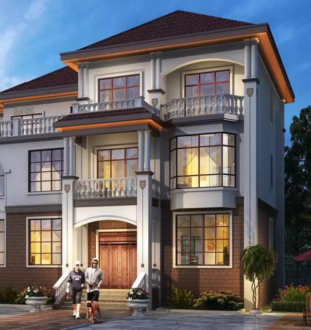 18×12米三層半經(jīng)典歐式別墅設(shè)計圖，帶書房+大露臺，都只是標(biāo)配。