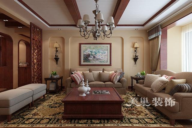 130㎡三室美式風格裝修，全包20萬。