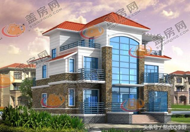 占地150平米的現(xiàn)代風(fēng)三層別墅設(shè)計圖，帶大露臺和健身房，造價35萬