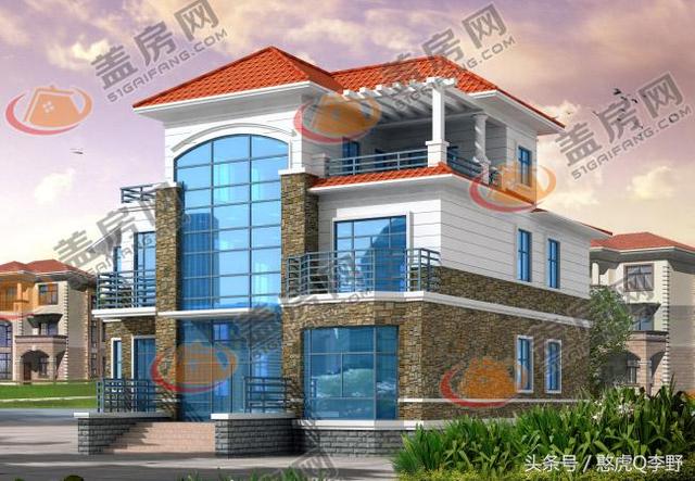 占地150平米的現(xiàn)代風(fēng)三層別墅設(shè)計圖，帶大露臺和健身房，造價35萬