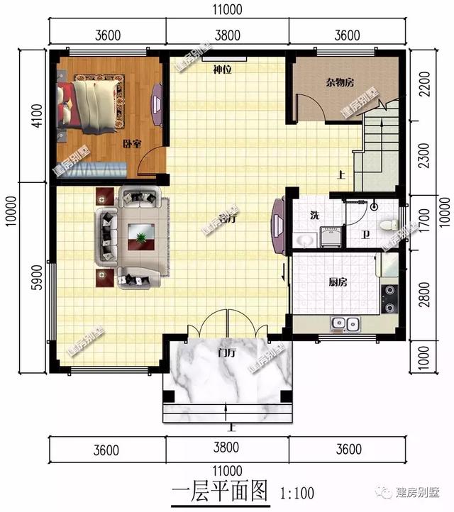 11×10米農村別墅設計圖，簡約不失風格，簡單實用