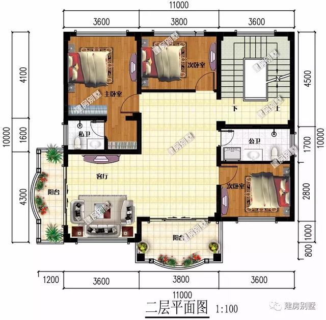 11×10米農村別墅設計圖，簡約不失風格，簡單實用