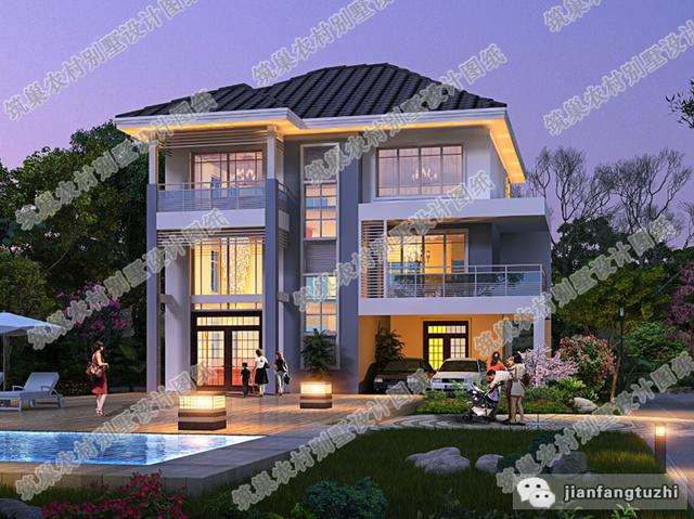 三層自建房帶挑空客廳現(xiàn)代風(fēng)格全套施工效果圖，蓋好房，過(guò)好生活