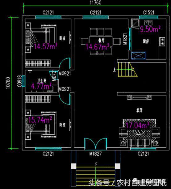  這款別墅設(shè)計圖整體布局實用，與其費盡心思在城市買房，還不如回鄉(xiāng)下建個漂亮的小別墅