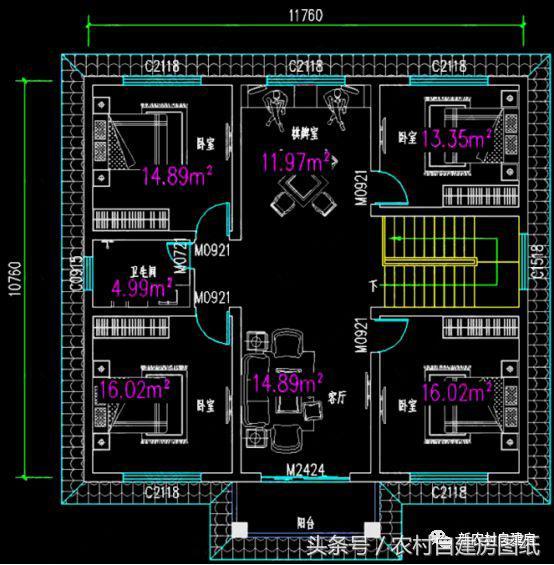  這款別墅設(shè)計圖整體布局實用，與其費盡心思在城市買房，還不如回鄉(xiāng)下建個漂亮的小別墅