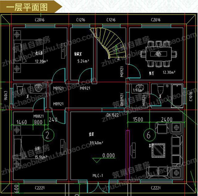 35萬多房間三層自建房設計圖12×10米，戶型設計大氣實用，適合農村大家庭建造