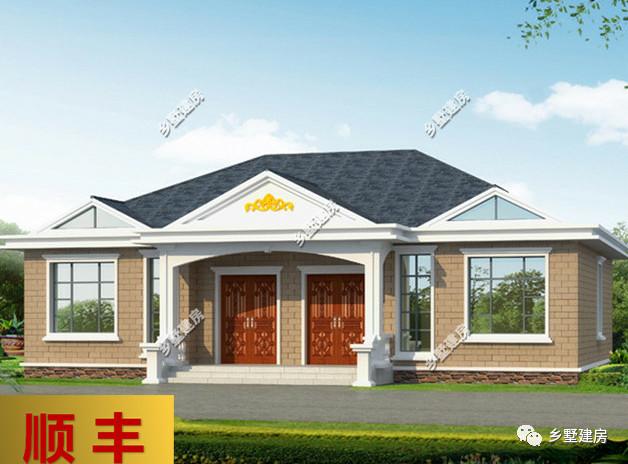 首選一層雙拼農村自建房別墅設計圖，造價只要10萬，一棟二戶，更節約面積和省錢