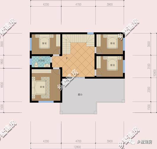 這棟別墅主要是以居住為準，開間12米，進深10米，自己住，住的舒適才好