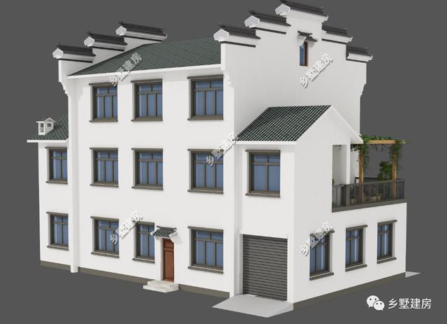 一棟古樸范十足的三層中式別墅設(shè)計圖，美出天際