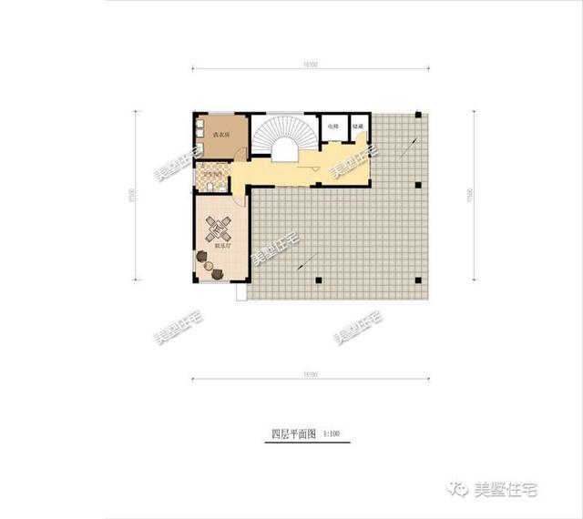24X19米現代風四層別墅設計圖，帶旋轉樓梯、電梯+車庫，比較符合當代人的審美