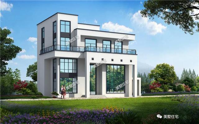 24X19米現代風四層別墅設計圖，帶旋轉樓梯、電梯+車庫，比較符合當代人的審美